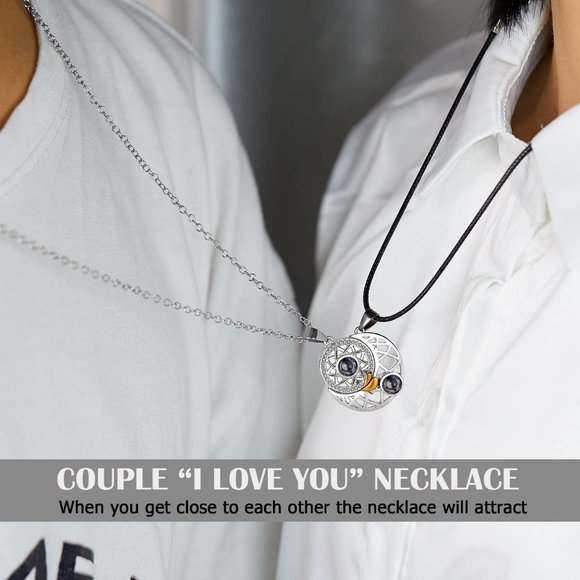 NEW 4Pcs Couples Bracelet Necklace Set Matching His and Hers Promise Lov… - Picture 2 of 8